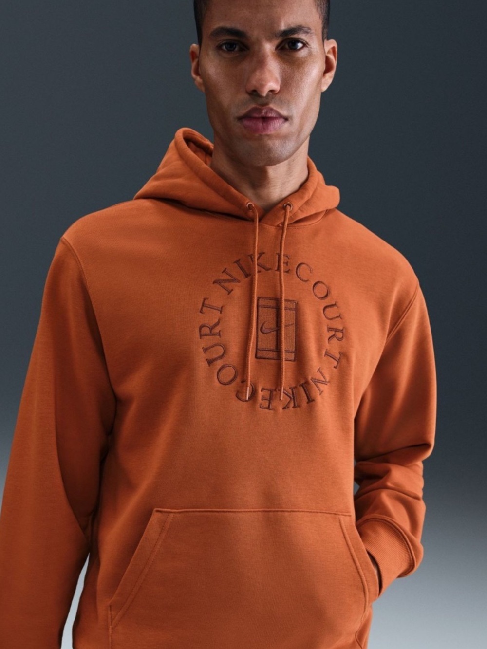 NikeCourt Heritage Dri-FIT French Terry Tennis Hoodie Dark Russet Large NWT
